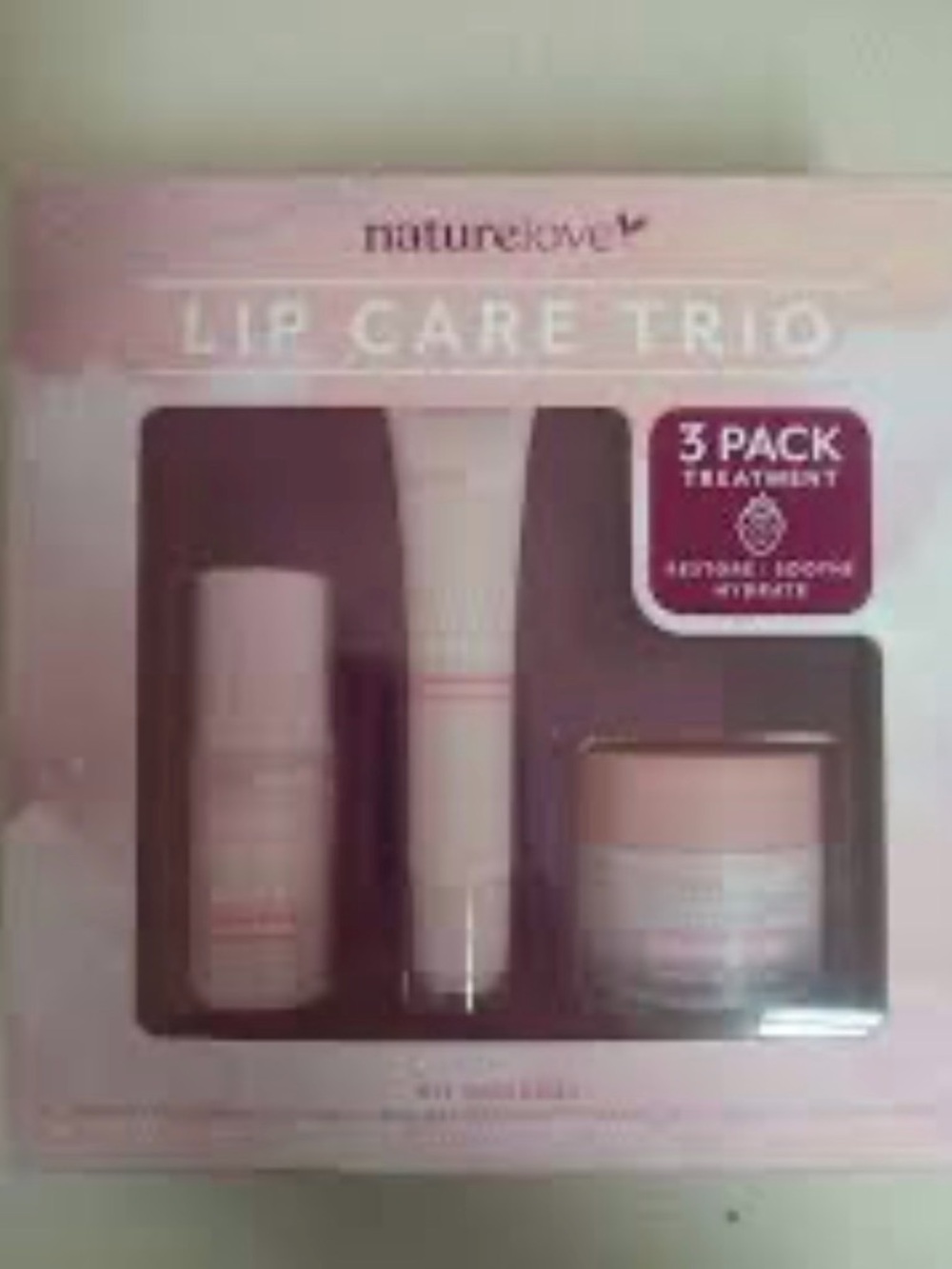 Nature Love Pink Lip Care Trio - Hydrating Lip Treatment Set